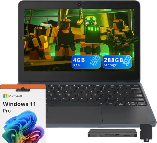 Miniatura 10 de Lenovo Laptop HD de 100 W Gen 4 de 11.6 pulgadas, procesador Intel N100, 4 GB LPDDR5, almacenamiento de 1.12 TB (128 GB SSD + 1 TB Docking Station)