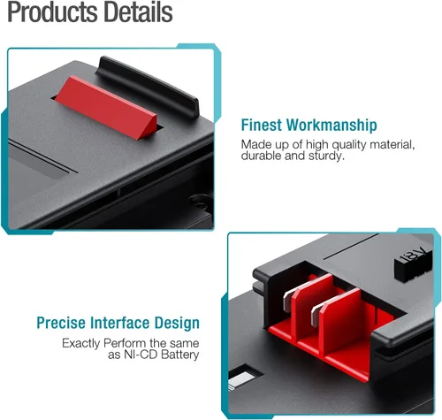 Miniatura 8 de Reemplazo de batería de iones de litio HPB18 de 6.0Ah para Black&Decker 18V Batería HPB18-OPE 244760-00 A1718 FS18FL FSB18 Firestorm Herramientas