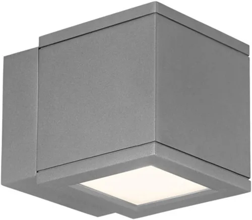 Miniatura 15 de WAC Lighting WS-W2505-AL Rubix - Lámpara de pared LED para exteriores, doble luz, 3000K, aluminio cepillado