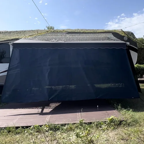 Miniatura 5 de Pantalla de Sombra para Toldo de RV Sin Cremallera 8 pies x 9 pies 3 pulgadas, Pantalla de Sombra Solar de Malla Negra para Toldo de RV, Pantalla