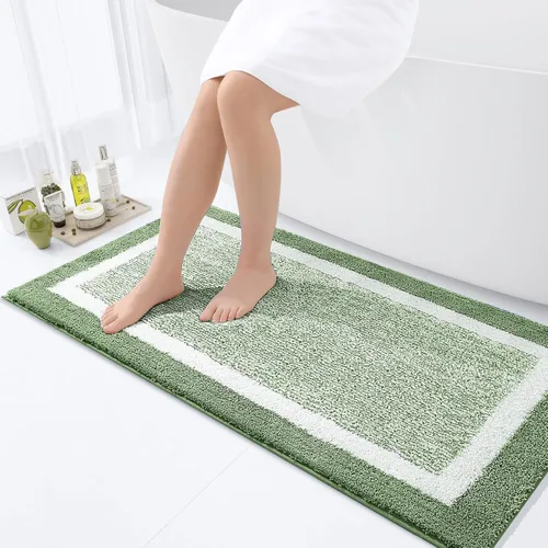 Miniatura 32 de OLANLY Alfombras de baño 24x16, tapete de baño de microfibra extra suave y absorbente, antideslizante, lavable a máquina, alfombra de baño esponjosa