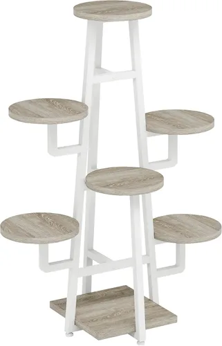 Miniatura 9 de Tribesigns Soporte para plantas de 7 niveles para interiores, estante alto para múltiples plantas, soporte para macetas de esquina de madera