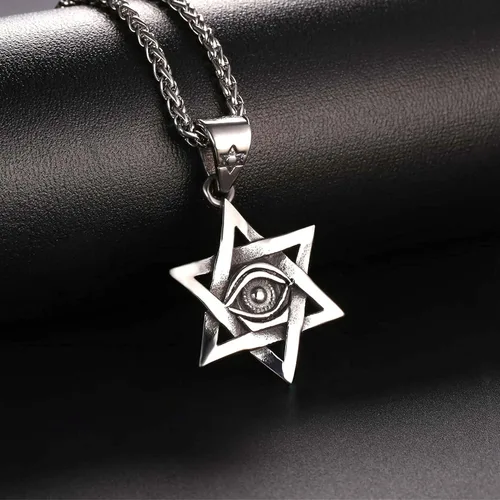 Miniatura 4 de U7 Colgante y cadena de ojo de Horus joyería egipcia para hombre acero inoxidable chapado en oronegro collares Ra del antiguo Egipto