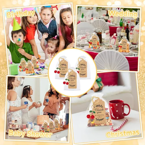 Miniatura 7 de Dreamtop Llavero de cereza para fiesta, 24 juegos de llaveros de cerezas, regalos de fiesta de Navidad, regalo de agradecimiento, accesorios