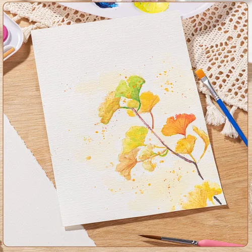 Miniatura 5 de 50 hojas de papel de borde deckled de 5 x 7 pulgadas, papel de acuarela rugoso/texturizado de 160 GSM, hecho a mano, para invitaciones de boda