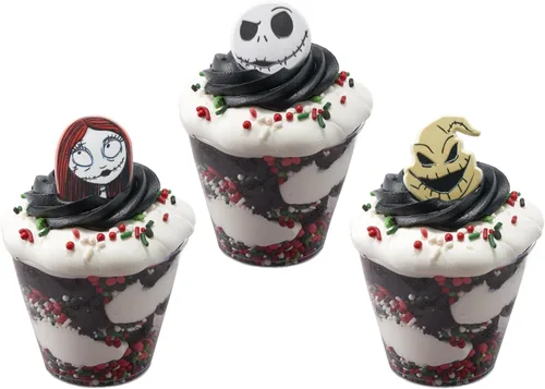Miniatura 11 de DecoPac Anillos de The Nightmare Before Christmas, decoraciones de cupcakes con Jack, Sally y Oogie Boogie, paquete de 24