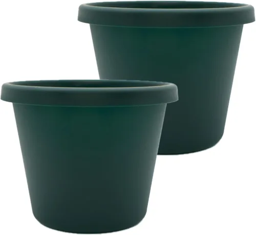 Miniatura 19 de The HC Companies Maceta redonda de plástico Prima con borde enrollado - Maceta para flores ligera y resistente a los rayos UV para hierbas y más