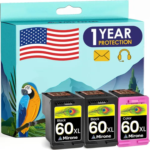 Mirone Cartucho de tinta remanufacturado de repuesto para HP 60XL 60 XL Envy 100 110 120 Photosmart c4680 c4780 c4795 d110 Deskjet f4440 d2680 f2430