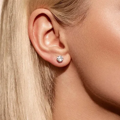 Miniatura 5 de Aretes colgantes de circonio cúbico ComfyEarrings de 14 pulgada con la respaldos planos de rosca muy cómodos