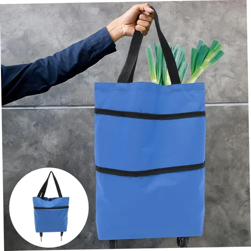 Miniatura 8 de Bolsa de almacenamiento plegable con ruedas, azul, 15 pulgadas de largo x 15 pulgadas de ancho x 12 pulgadas de alto