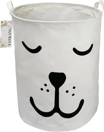 Canasto plegable para almacenamiento con revestimiento de polietileno impermeable, tamaño grande cesto de lona para cuarto del bebé, lavandería, Dog