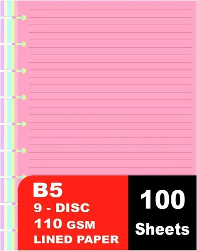 9 recambios forrados de disco para Happy Planner, insertos encuadernados en disco de hojas sueltas de 3.88 oz/m², 5 colores (por color, 20 hojas/40