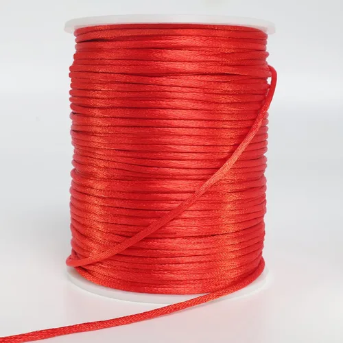 Miniatura 7 de Cordón de nailon satinado de 2 mm x 100,58 m, hilo de nailon sedoso y suave para joyería, pulseras, collares, cuentas, hilo para macramé, cola