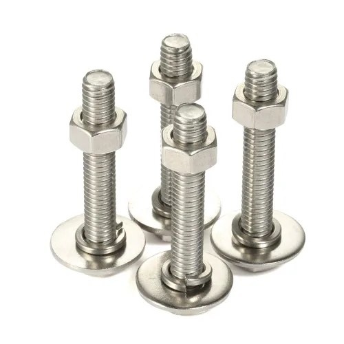 Miniatura 22 de Tornillos de cabeza hexagonal de 1/4-20 x 1/2 pulgadas con tuercas hexagonales y arandelas gruesas planas y de bloqueo, totalmente roscados, acero