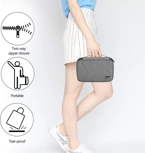 Miniatura 7 de Luxja Organizador de accesorios de costura, organizador de suministros de costura de doble capa para agujas, tijeras, cinta métrica, hilo y otras