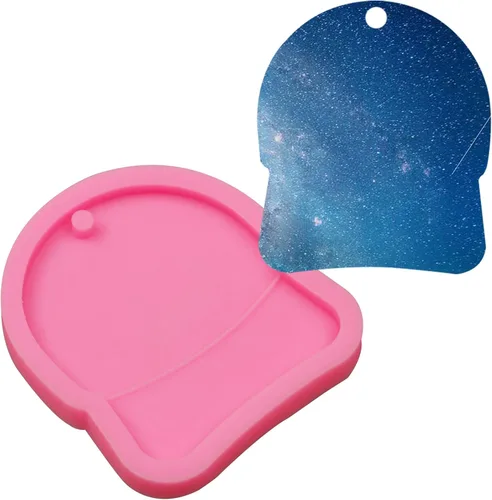 Miniatura 8 de Molde de silicona de béisbol para llavero de pelota deportiva, 6 unidades, cascos de voleibol de fútbol, megáfono, camiseta de resina, moldes