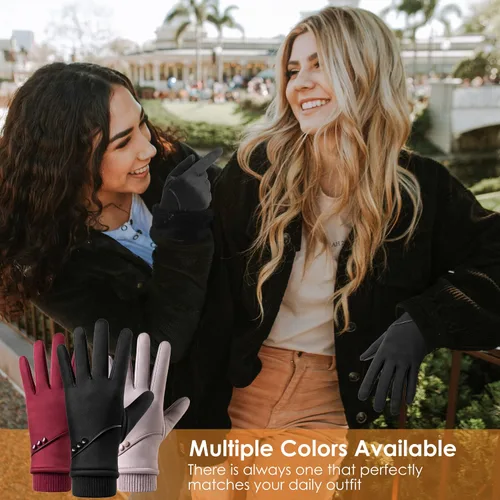 Miniatura 7 de HOLDINA Winter Gloves Women with Touchscreen Fingers,Gloves for Women Water-Resistant with Anti-Slip Leather