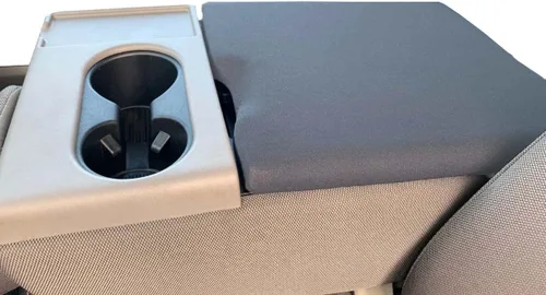 Car Console Covers Plus Fabricado en EE. UU. para Ford F150 F250 2014-2025 con asiento de salto 40/20/40 Funda de neopreno para apoyabrazos central