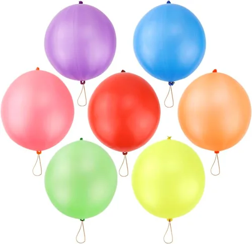 Miniatura 3 de RUBFAC Globos de perforación, globos de cumpleaños para niños, 25 bolas hinchables de neón gruesas y resistentes para fiestas, bolsas de regalo