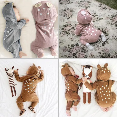 Miniatura 39 de Simplee Kids Enterizo con diseño de conejo de Pascua con capucha, para bebé, overol con cremallera y orejas largas