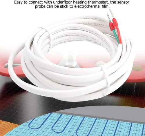 Miniatura 5 de Milltrip Sonda del sensor del termóstato de la calefacción por suelo radiante, cable de sonda del sensor del sensor de temperatura del piso