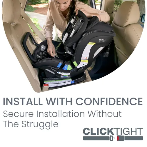 Miniatura 6 de Britax Poplar S Asiento convertible para automóvil, asiento de automóvil 2 en 1 con diseño delgado de 17 pulgadas, tecnología ClickTight, ónix Ónix