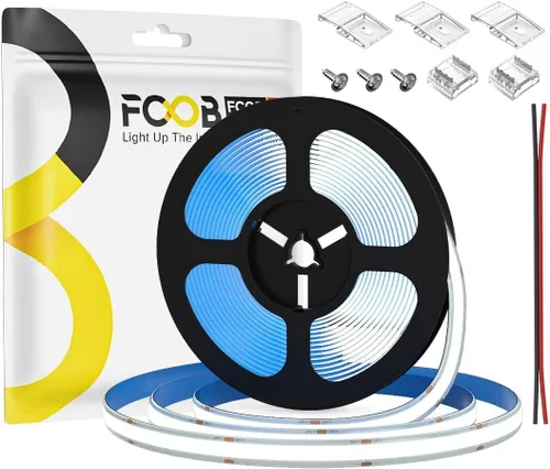 Miniatura 41 de Tira de luces LED COB DC24V de 16.4 pies, 6000 K, blanco frío, 320 LED, flexible, de alta densidad, uniforme, brillante, 9W/m, CRI90+ regulable