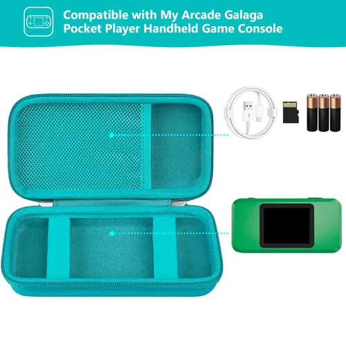 Miniatura 2 de Supmay Funda de viaje rígida para consola de juegos de mano My Arcade Galaga Pocket Player, sistema de videojuegos portátil, funda de protección