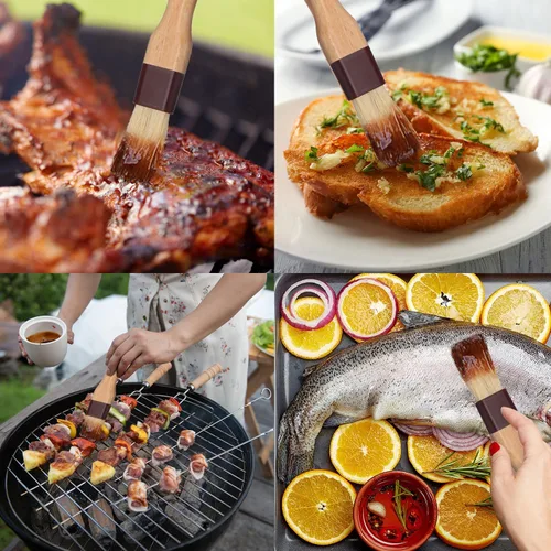 Miniatura 3 de Boao 4 cepillos de pastelería, cepillo de cerdas naturales para cocinar y hornear, cepillos de barbacoa para mantequilla, tostador, aceite, huevo
