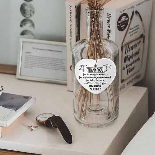Miniatura 4 de Regalos de agradecimiento, letrero de recuerdo con texto en inglés "Thank You for Being a Part of My Journey", placa de corazón, regalo de Regalo