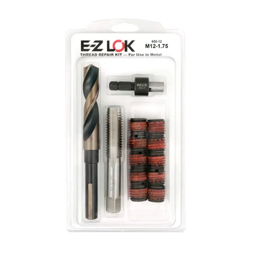 Miniatura 6 de E-Z LOK EZ-329-8 Kit de reparación de roscas para insertos roscados de acero al carbono metálico 1/2-13 y herramientas de instalación