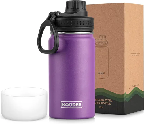 Miniatura 149 de koodee Insulated Water Bottle, 32 oz Stainless Steel Double Wall Vacuum Wide Mouth Sport Bottle with Leakproof Spout Lid (Navy)