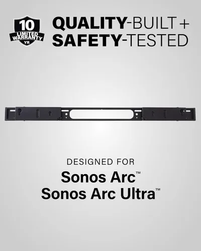 Miniatura 9 de SANUS Soporte de pared extensible para barra de sonido para Sonos Arc y Sonos Arc Ultra Soundbar – Ajuste de profundidad de 5 pulgadas optimizado