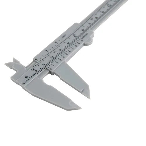Miniatura 5 de Marathon Calibrador educativo, plástico ligero y duradero. Rango de escala de 0-6 pulgadas (5.906 in) (gris, unidad individual)