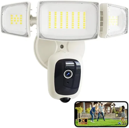 Miniatura 10 de Olafus Cámara de seguridad con reflector exterior – Cámara de seguridad 2K QHD con luces de inundación activadas por movimiento, zonas de detección