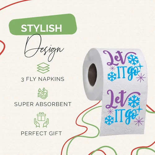 Miniatura 2 de Rollo de Papel Higiénico Navideño Let it Go - Papel Higiénico Divertido, Divertidos Regalos Novedosos de Feliz Navidad, Perfecto para Intercambio