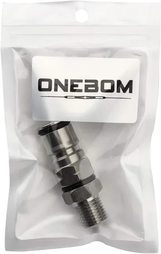 Miniatura 6 de OneBom Poste de bloqueo de bola con paletas, boquilla hexagonal NPT macho de 1/4 pulgadas, adaptador de barril de maíz líquido de 19/32 "-18 Gas