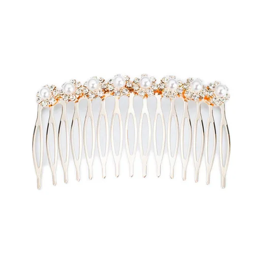 Miniatura 4 de Los accesorios de pelo nupcial de moda más populares Rhinestone perla aleación peine de pelo de la boda horquilla nupcial cristal horquillas