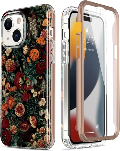 Miniatura 13 de Esdot Funda para iPhone 15 Pro con protector de pantalla integrado, funda duradera con diseños de moda para mujeres y niñas, elegante funda Piedra