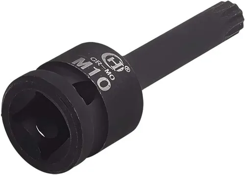 Utoolmart Broca de impacto negra, 1/2 pulgada M10 Impact Triple Square Spline Socket, acero cromado molibdeno, herramienta de reparación de broca de
