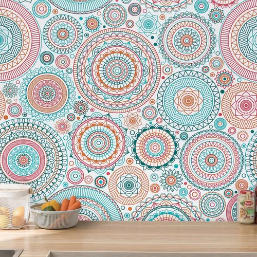Miniatura 7 de CiCiwind Papel tapiz de contacto bohemio para despegar y pegar, papel de pared colorido para cocina, autoadhesivo, extraíble, impermeable, fácil