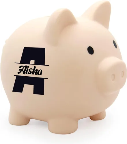 Miniatura 9 de Alcancía personalizada personalizada personalizada para niños con nombre de plástico no tóxico irrompible Banco de dinero regalos para niños (azul)