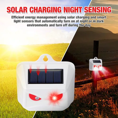 Miniatura 3 de Qualirey Paquete de 12 unidades de luz de control solar, repelente de animales nocturnos, dispositivos disuasorios para exteriores, sensor de luz
