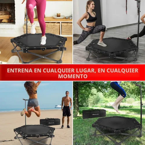 Miniatura 8 de Mini trampolín plegable: plegable y abierto en un solo paso, trampolín de rebote de 42 pulgadas para adultos y niños, carga máxima de 450 libras