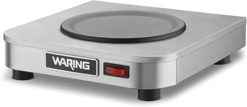 Waring Commercial WCW10 Café Deco - Calentador de jarra de café individual, 120 V, enchufe de 5 a 15 fases, quemador individual plateado