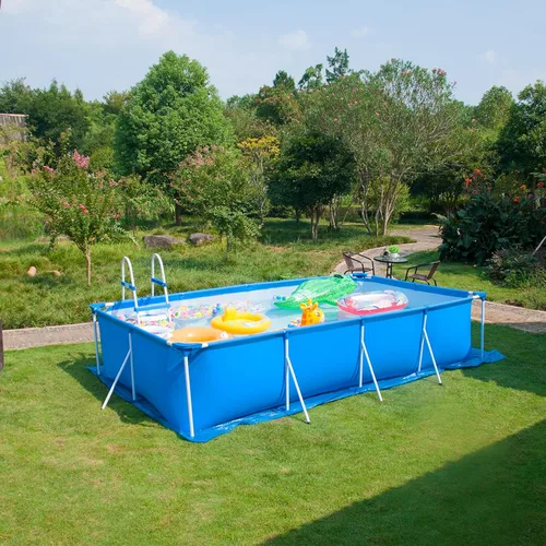 Miniatura 5 de codree Paños de tierra de piscina de 11 x 7.8 pies, rectangular, impermeable, de polietileno, para proteger la piscina sobre el suelo, evita