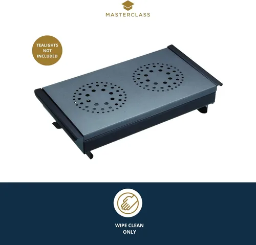 Miniatura 3 de MasterClass - Calentador de alimentos profesional y calentador de platos con 2 velas de té, negro/gris