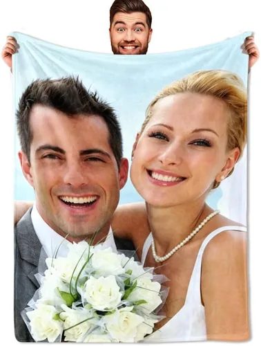 DayOfShe envía al día siguiente, mantas personalizadas con fotos para regalos de novia, mantas personalizadas para esposa con imagen, manta de