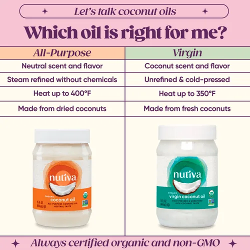 Miniatura 5 de Nutiva Aceite de coco virgen orgánico, prensado en frío, sin refinar, de cocos frescos, sin OMG, cultivados de forma sostenible, 15 onzas líquidas