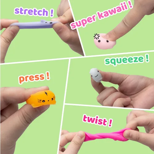 Miniatura 2 de Dioju 110 juguetes esponjosos Mochi, mini Kawaii Squishies a granel, juguetes sensoriales para ansiedad, bolsa de golosinas, recuerdos de fiesta